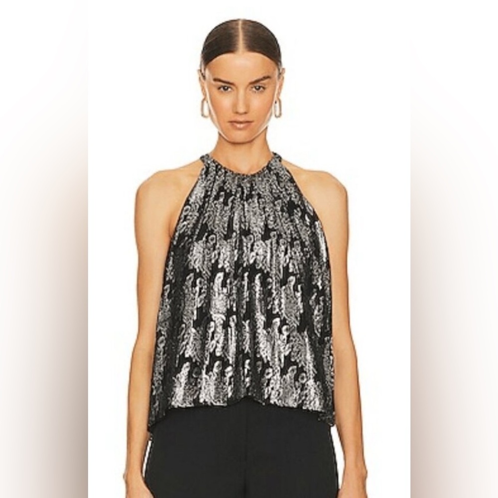 NEW NWT JOIE Simi Metallic Halter Top Caviar Multi NWT Size Small – MSRP $248
